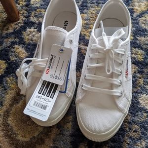Superga Cotu classic white sneakers, size 7.5